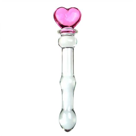 Pink Heart Decor Glass Fake Dildo Butt Plug Anal Plug Masturbation Sex Toy For Adult Shein Usa
