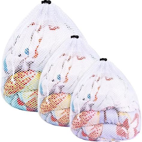 Pi Ces Sacs Linge En Maille Grossi Re Filet Linge Avec Cordon De