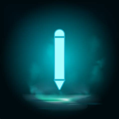 Pencil Neon Icon Vector Blue Neon Illustration Pencil Neon Icon