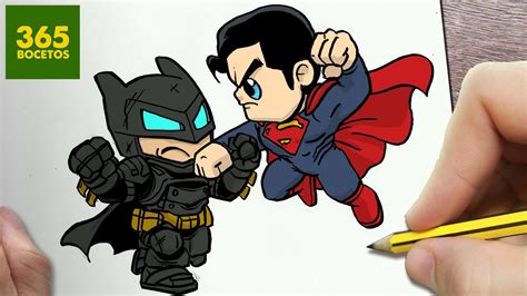 Como Dibujar Batman Vs Superman Kawaii Paso A Paso Dibujos Faciles