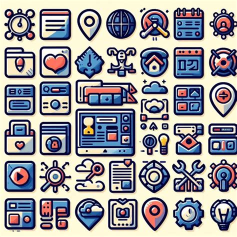 Una Ilustración Vectorial De Los Iconos De Diseño Web Más Utilizados De Tres Tamaños Foto Premium