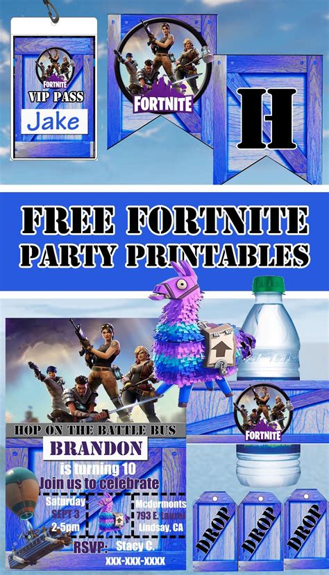 Free Printable Fortnite Birthday Decorations