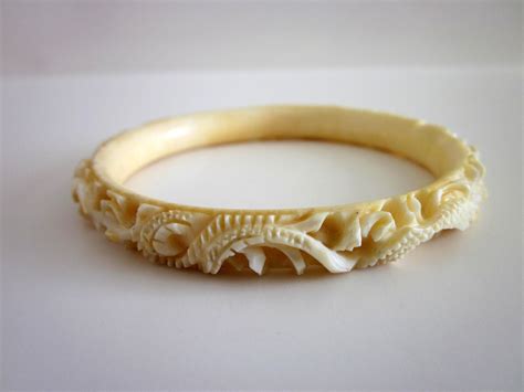 Authentic Pre-Ban Elephant Tusk Ivory Bangle by retroreduxgal