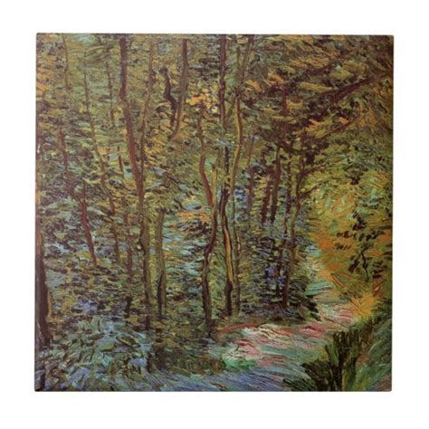 Van Gogh Path In The Woods Vintage Fine Art Tile Zazzle