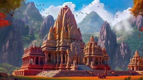 Hindu temple of shree Ram stock illustration. Illustration of hindu ...