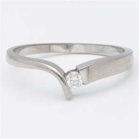 Diamonde 14 Kt White Gold Ring 0 06 Ct Diamond Catawiki