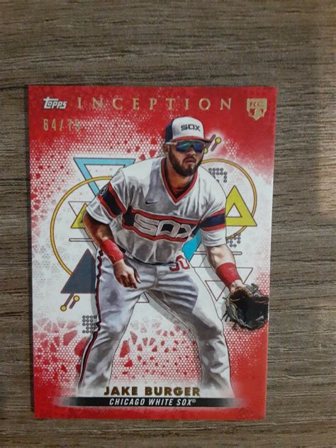 Jake Burger 2022 Topps Inception Rookie 4 Red Parallel 75 White Sox