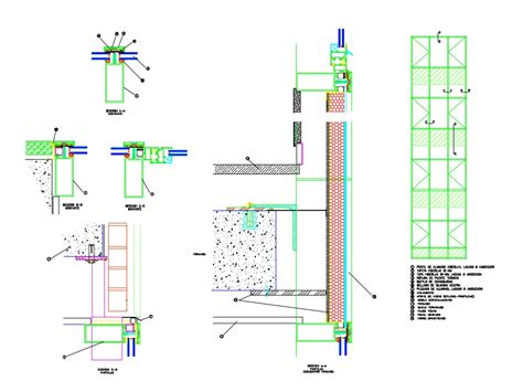 Muro Cortina Detalles En AutoCAD Descargar CAD 72 78 KB Bibliocad