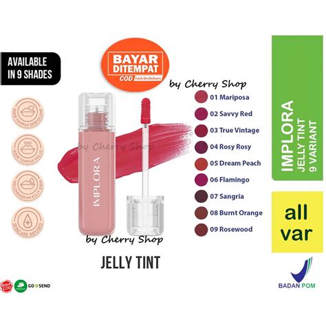 Jual Nyaman Dibibir Bpom Implora Jelly Tint Lip Tint Shopee