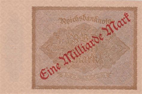 Deutschland 1 Milliarde Auf 1000 Mark 1923 Reichsmark Reichsbanknote