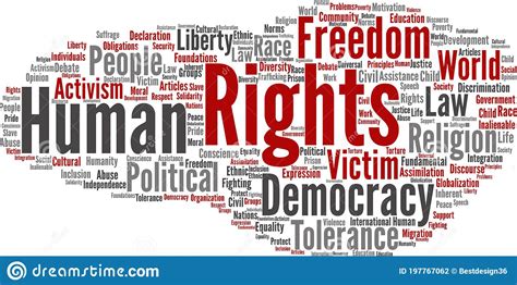 Vector Concept Or Conceptual Human Rights Political Freedom Democracy