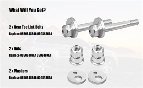 Amazon Pcs Rear Toe Link Alignment Bolts Fit For Jeep Patriot