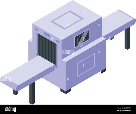 Vector isométrico del icono del dispositivo de rayos X Exploración