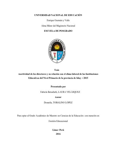 Asertividad de los directores y su relación con el clima laboral de las