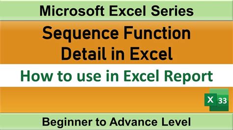 SEQUENCE Function In Excel Microsoft Excel Series How To Use In