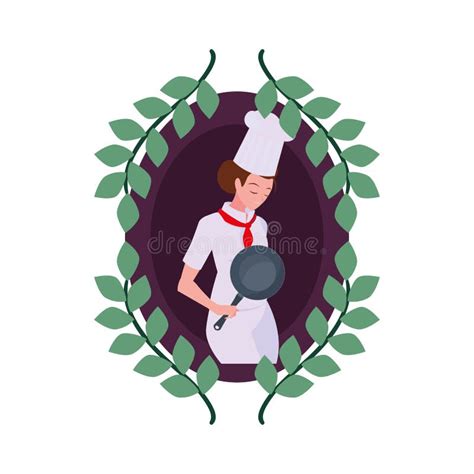 Woman Chef Character With Uniform Stock Illustration Illustration Of