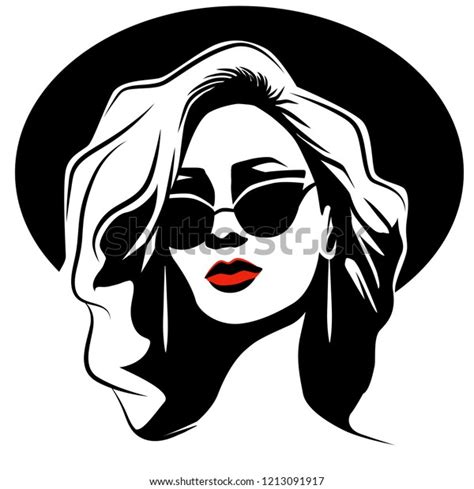 Woman Curly Hair Wearing Butterfly Sunglasses Stock Vector Royalty Free 1213091917 Shutterstock