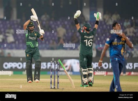 Mohammad Rizwan Right Celebrates His Fifty Runs As Abdullah Shafique