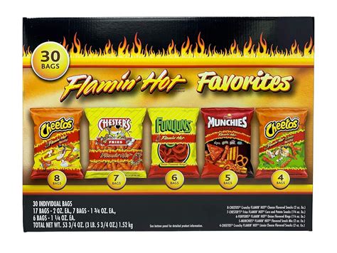 Frito Lay Flaming Hot Favorites Cheetos Chesters Funyuns