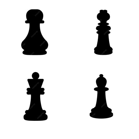 Premium Vector | Chess pieces silhouette vector illustration white ...