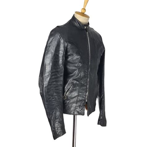 Brooks Sportswear Leather Cafe Racer Motorcycle Jacke Gem