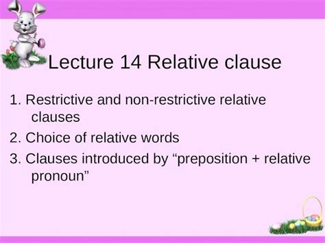 Ppt Lecture Relative Clause Restrictive And Non Restrictive