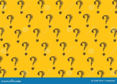 Question Marks On Yellow Stock Photo Image Of Concept