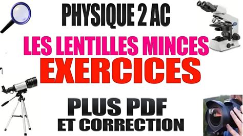 Exercices Corrig S Sur Les Lentille Minces Ac Avec Correction Et Pdf