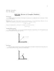 Complex Numbers Pdf 1 ECE 240 Section B1 Prof H J Marquez ECE 240