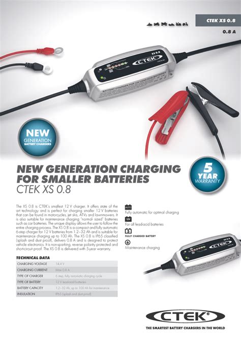 Ctek Xs Uk Charger A V Lead Acid Car Battery Charger