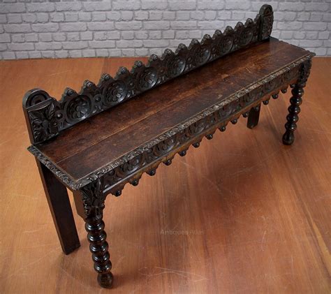 Carved Oak Hall Bench C Antiques Atlas