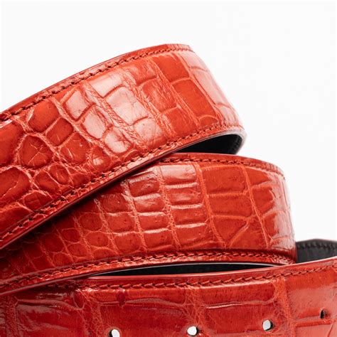 Buy Online Red Genuine Crocodile Belt Anthony Sherrill And Bros