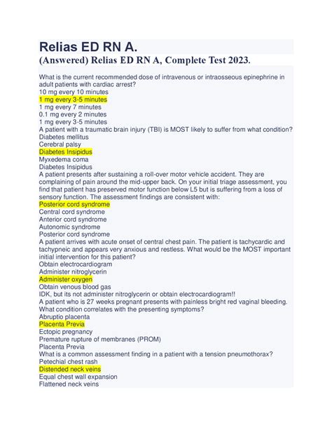 Relias Ed Rn A Answered Relias Ed Rn A Complete Test Exams