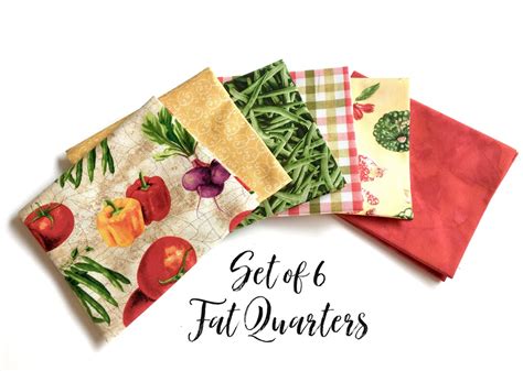 Vegetable Fat Quarters Fat Quarters Cotton Fabric Vegetable Fabric Red