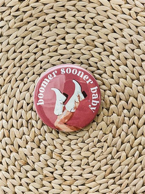 Boomer Sooner Baby 2 25 Inch Game Day Button Crimson In 2024 Boomer