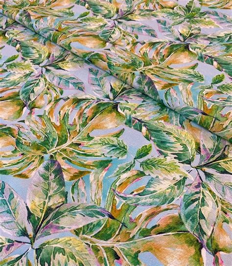 Watercolor Palm Leaves Upholstery Fabric Canvas Furniture Upholstery