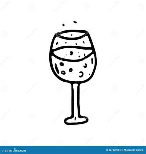 Hand Drawn Wine Glass Doodle Icon Hand Drawn Black Sketch Stock Vector Illustration Of Object