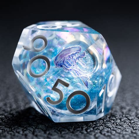 URWizards D&D Glow in the Dark Liquid Core Resin Engraved Dice Set ...