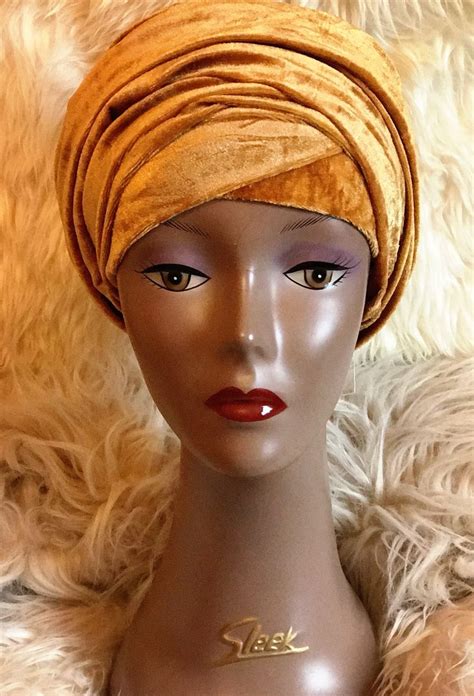 Cumo London Large Plain Velvet Turban Pre Made Velvet Chemo Cap