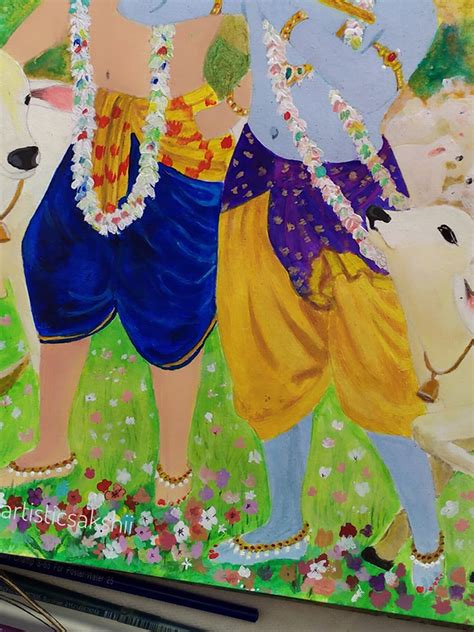 Lord Krishna and Balram | Watercolor on Paper | By Sakshi Thakur ...