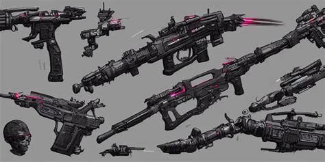 Several Cyberpunk Weapon Designs Kim Jung Gi Stable Diffusion