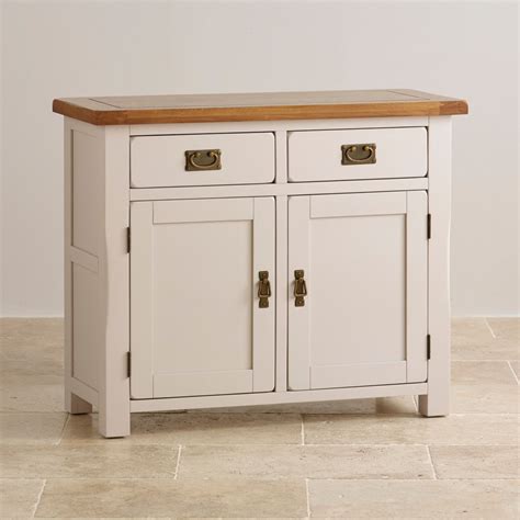 Kemble Rustic Solid Oak And Painted Small Sideboard Solid Oak Sideboard