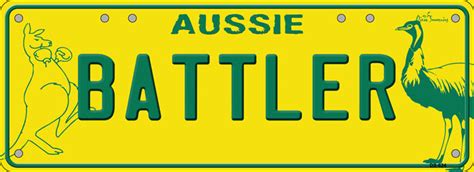 Novelty Number Plate Aussie Battler Manbase