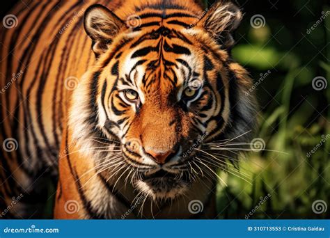 Intense Tiger Gaze In Natural Habitat Stock Image Image Of Intense