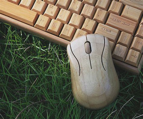 Wireless Wooden Keyboard & Mouse