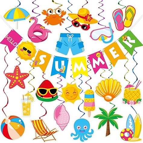 Summer Party Decorations 61 Pcs Beach Party Decorations