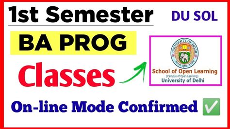 Sol Ba Prog First Semester Online Classes Sol St Semester Ba