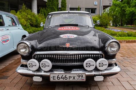 Black Sport Gaz M Volga At Classic Soviet Car Exhibition Editorial