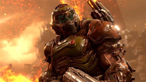 Download Doom Slayer In Battle Gear Wallpaper | Wallpapers.com