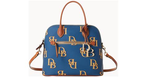 Dooney Bourke Canvas Monogram Large Domed Satchel In Blue Lyst